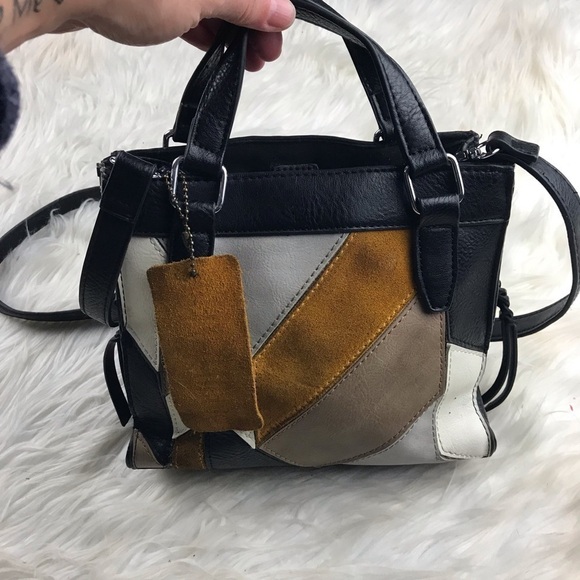 Madison West leather and suede patchwork crossbody - Picture 1 of 8
